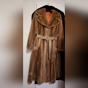 Vintage Luxurious Brown Leather and Fur Teddy Jacket with Soft Texture